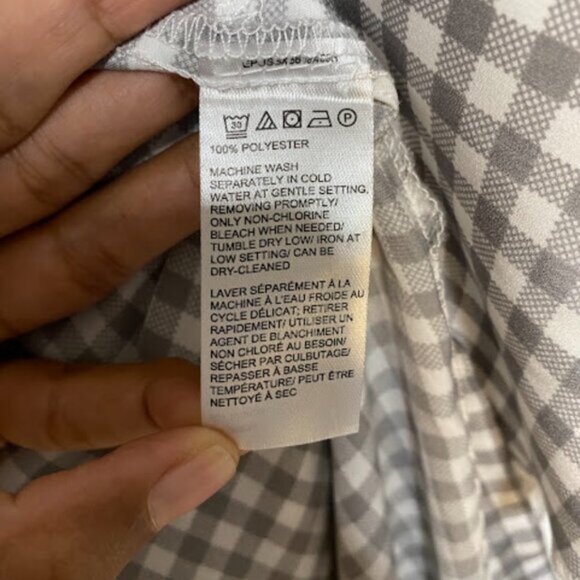 40 Winks Gray White Gingham Women's Kimono Cardigan Size S/P - Picture 10 of 13